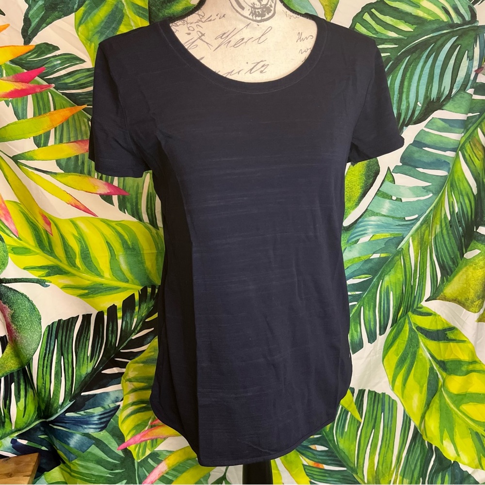 T by Talbots M Navy Blue Casual Comfy Lightweight Spring Summer Preppy Tee